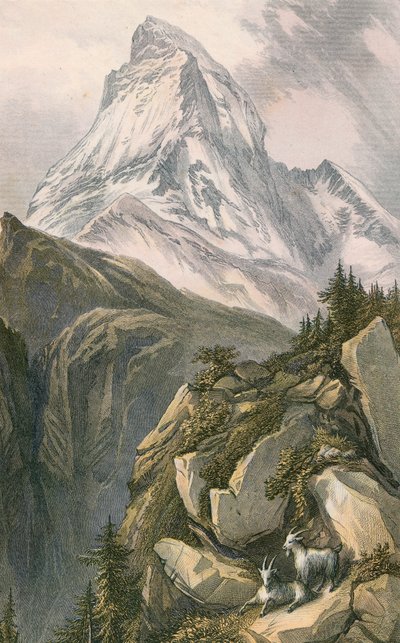 The Matterhorn, or Mont Cervin. From above Zermatt, Switzerland by English School